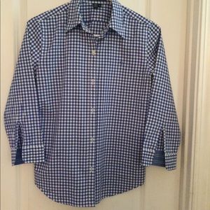 Ralph Lauren Polo Boy Blue and White Gingham Print Shirt